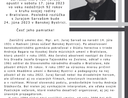 Odišiel Juraj Sarvaš…