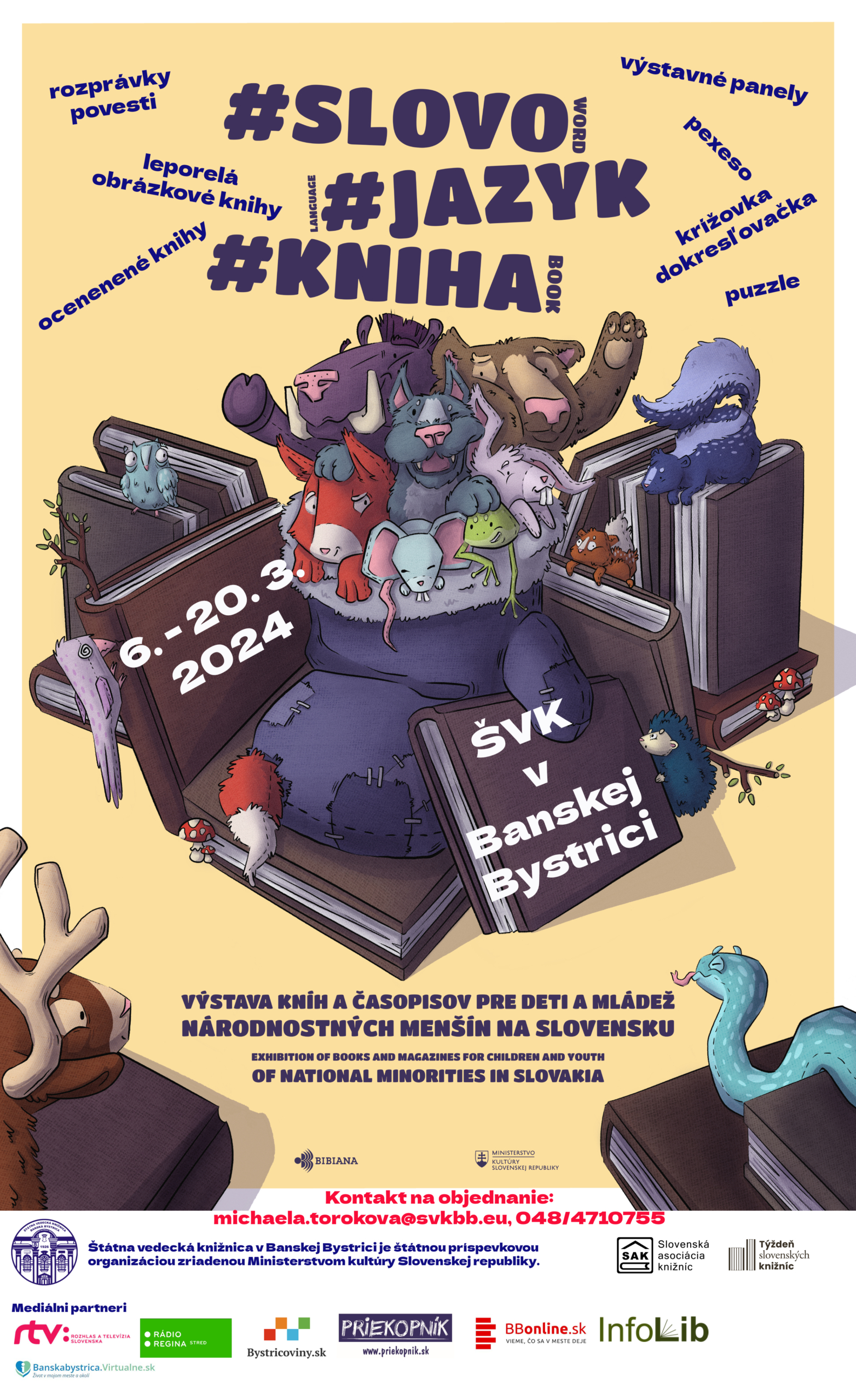 Pozvánka na výstavu kníh a časopisov pre deti a mládež národnostných menšín na Slovensku