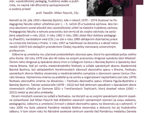 Zbohom, Milan Pazúrik…
