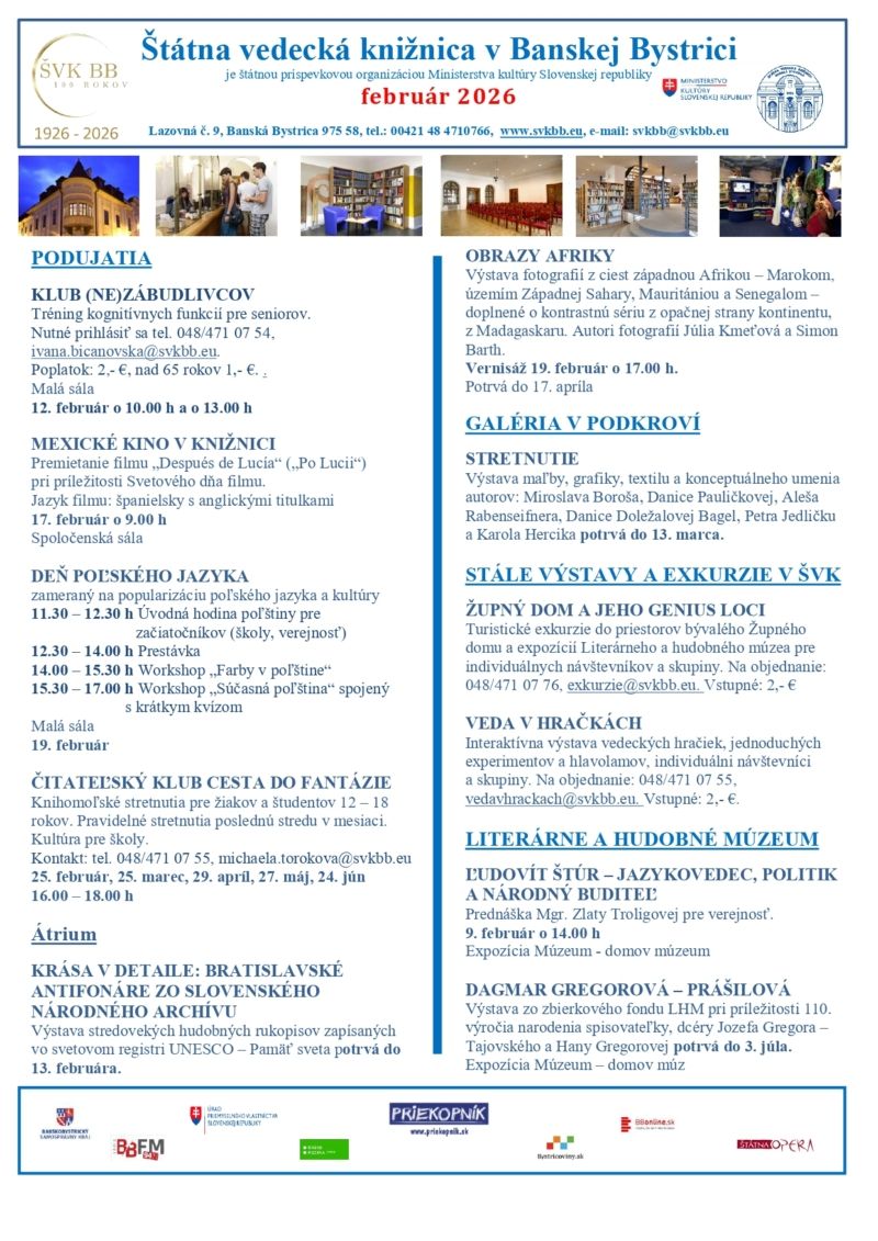 plagát február 2026 - kliknite pre otvorenie