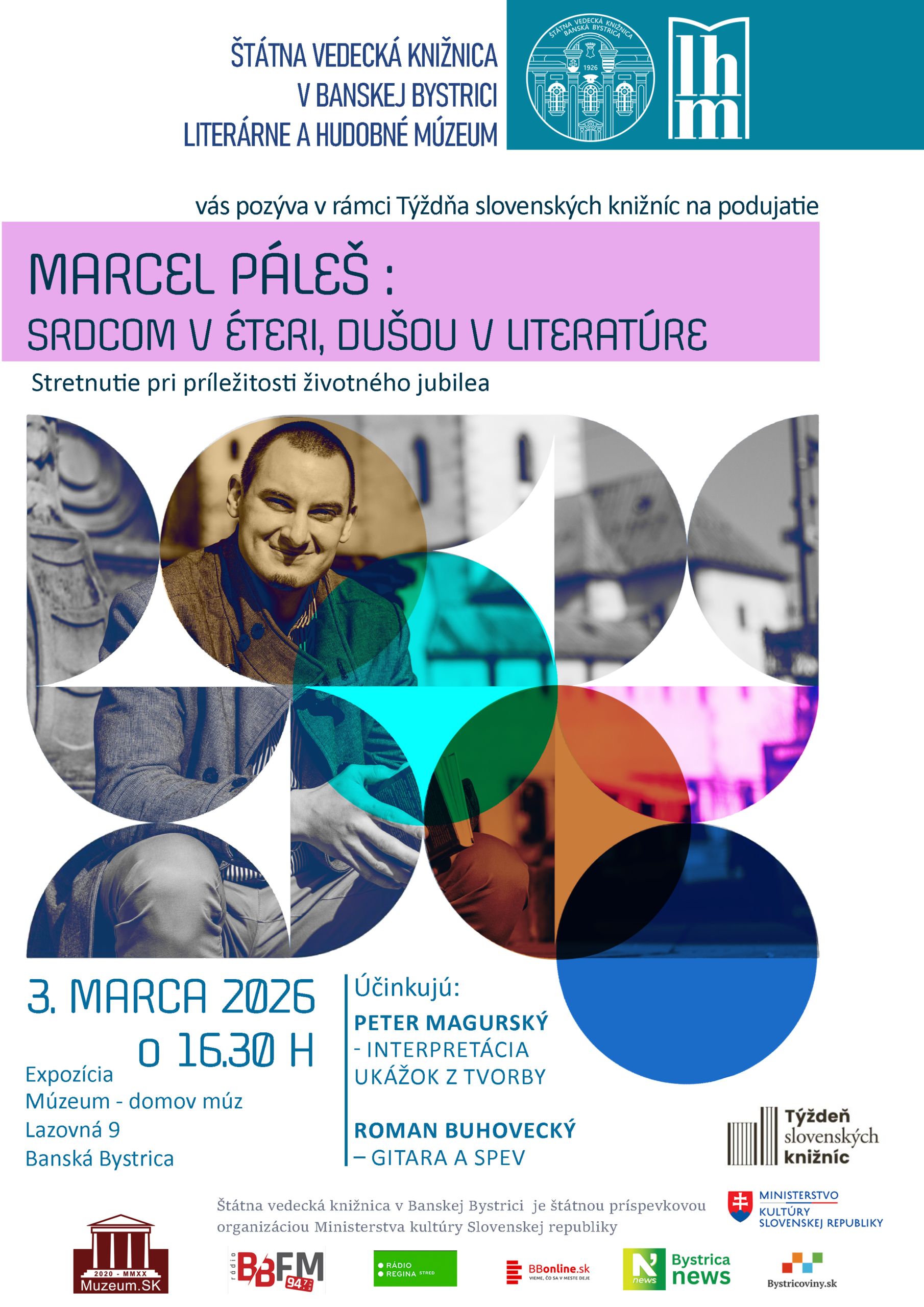 plagát MARCEL PÁLEŠ: Srdcom v éteri, dušou v literatúre