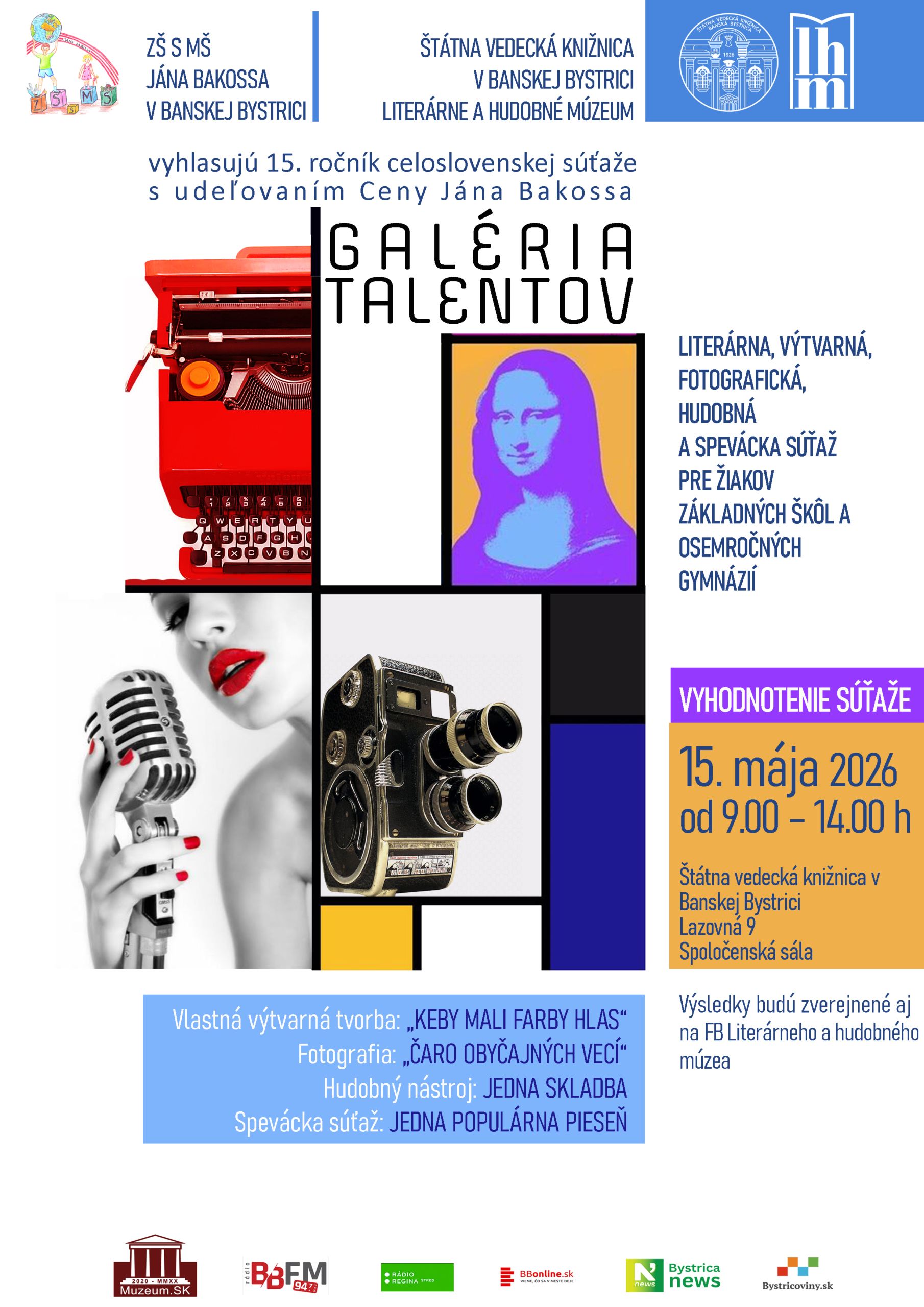 plagát Galeria talentov 2026