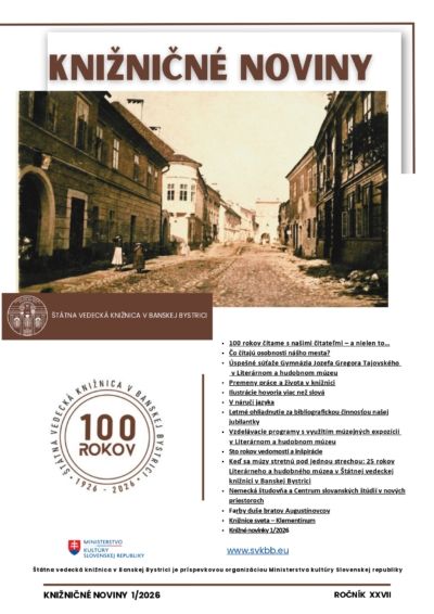 Knižničné noviny 1/2026. Textovú formu zobrazíte po kliknutí na obrázok alebo priamo na odkaze https://svkbb.eu/wp-content/uploads/2026/03/KN-1-2026.pdf