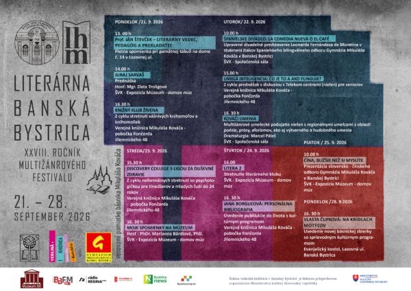 Program Literárna Banská Bystrica 21.-28. september 2026